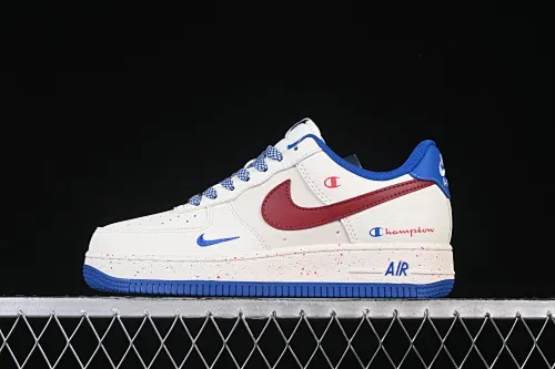 All categories Nk Air Force 1 Air Force series Nk Air Force 1 Low Air Force low top Nike Air Force 1'07 Low Champion joint beige blue red Air Force 1 low top casual sneakers QW5606-266